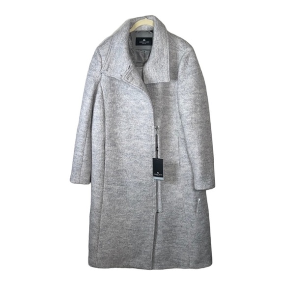 Andrew Marc Geller Assymetrical Long Coat Size M In Ivory - Picture 4 of 16